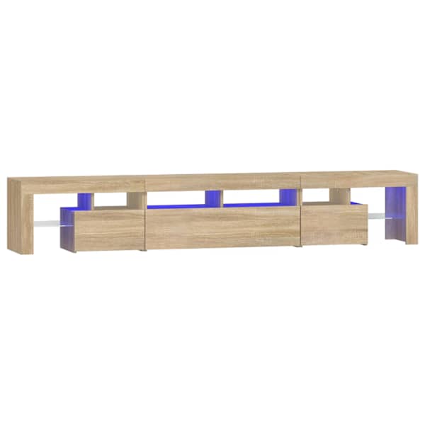 vidaXL telerialus LED-tuledega, Sonoma tamm, 230x36,5x40 cm