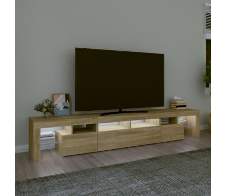 vidaXL TV-Schrank mit LED-Leuchten Sonoma-Eiche 230x36,5x40 cm