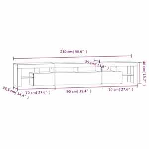 TV skříňka s LED osvětlením dub sonoma 230x36,5x40 cm - obrázek 16