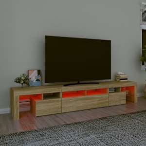 TV skříňka s LED osvětlením dub sonoma 230x36,5x40 cm - obrázek 5