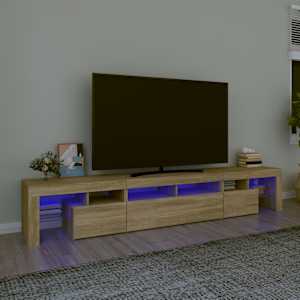 TV skříňka s LED osvětlením dub sonoma 230x36,5x40 cm - obrázek 1