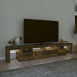 vidaXL Televizoriaus spintelė su LED, dūminio ąžuolo, 230x36,5x40cm