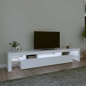TV skříňka s LED osvětlením bílá 215x36,5x40 cm - obrázek 3