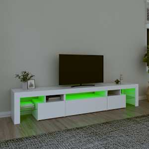 TV skříňka s LED osvětlením bílá 215x36,5x40 cm - obrázek 4