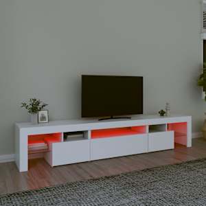 TV skříňka s LED osvětlením bílá 215x36,5x40 cm - obrázek 5