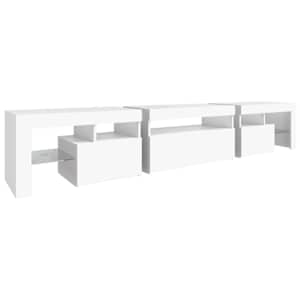 TV skříňka s LED osvětlením bílá 215x36,5x40 cm - obrázek 8