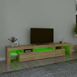 TV skříňka s LED osvětlením dub sonoma 215x36,5x40 cm - obrázek 4