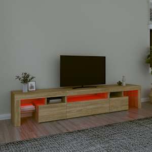 TV skříňka s LED osvětlením dub sonoma 215x36,5x40 cm - obrázek 5