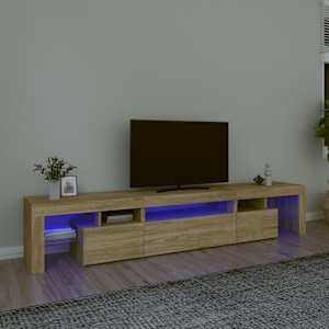 TV skříňka s LED osvětlením dub sonoma 215x36,5x40 cm - obrázek 1