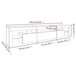 TV skříňka s LED osvětlením betonově šedá 215x36,5x40 cm - obrázek 15