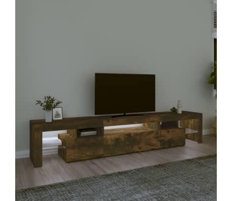 vidaXL Televizoriaus spintelė su LED, dūminio ąžuolo, 215x36,5x40cm