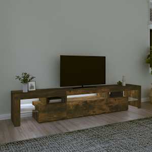 vidaXL Televizoriaus spintelė su LED, dūminio ąžuolo, 215x36,5x40cm