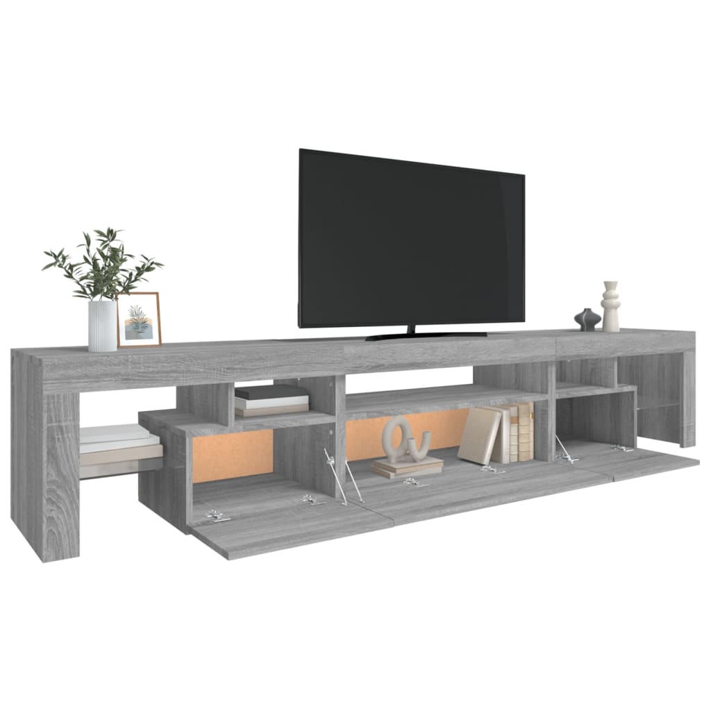 Meuble TV avec lumières LED Sonoma gris 215×36,5×40 cm | meublestv.fr 7