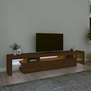 vidaXL Televizoriaus spintelė su LED, ruda ąžuolo, 215x36,5x40cm