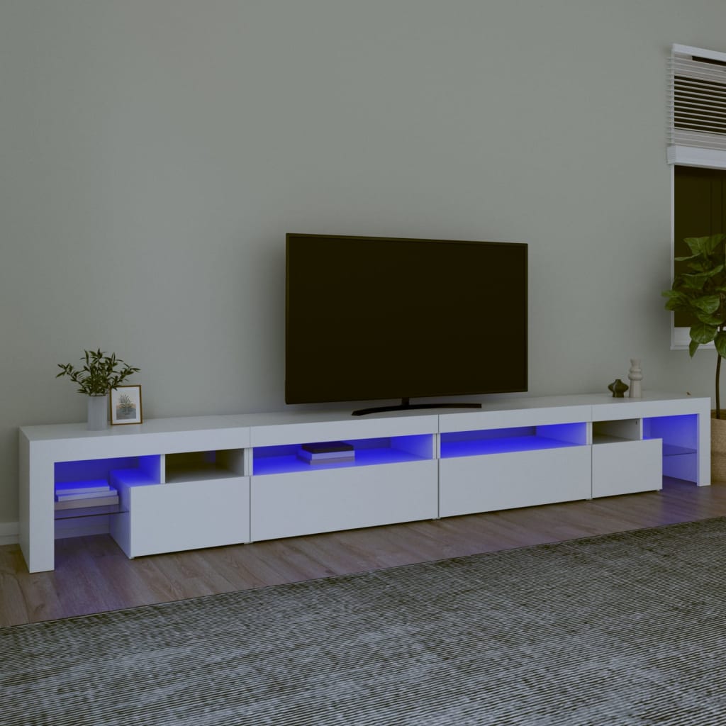 vidaXL TV-taso LED-valoilla valkoinen 290×36,5×40 cm