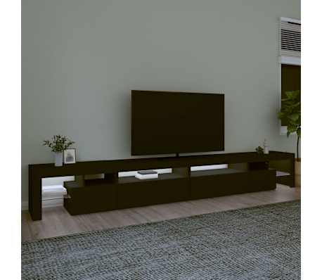 vidaXL TV-Schrank mit LED-Leuchten Schwarz 290x36,5x40 cm
