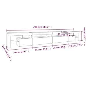 TV skříňka s LED osvětlením černá 290 x 36,5 x 40 cm - obrázek 14