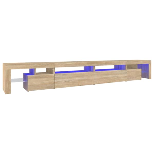 vidaXL telerialus LED-tuledega, Sonoma tamm, 290x36,5x40 cm