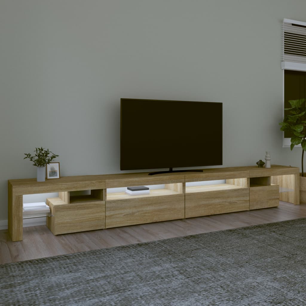 vidaXL Tv-meubel met LED-verlichting 290x36,5x40cm sonoma eikenkleurig afbeelding