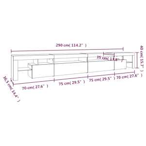 TV skříňka s LED osvětlením sonoma dub 290 x 36,5 x 40 cm - obrázek 14
