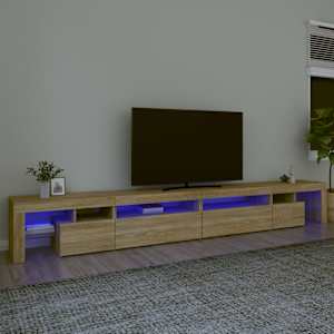 TV omarica z LED lučkami sonoma hrast 290x36,5x40 cm