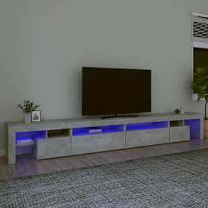TV skříňka s LED osvětlením betonově šedá 290x36,5x40 cm - obrázek 1