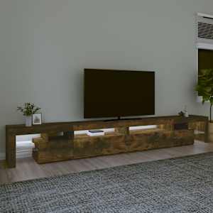 vidaXL Mobile Porta TV con Luci LED Rovere Fumo 290x36,5x40 cm