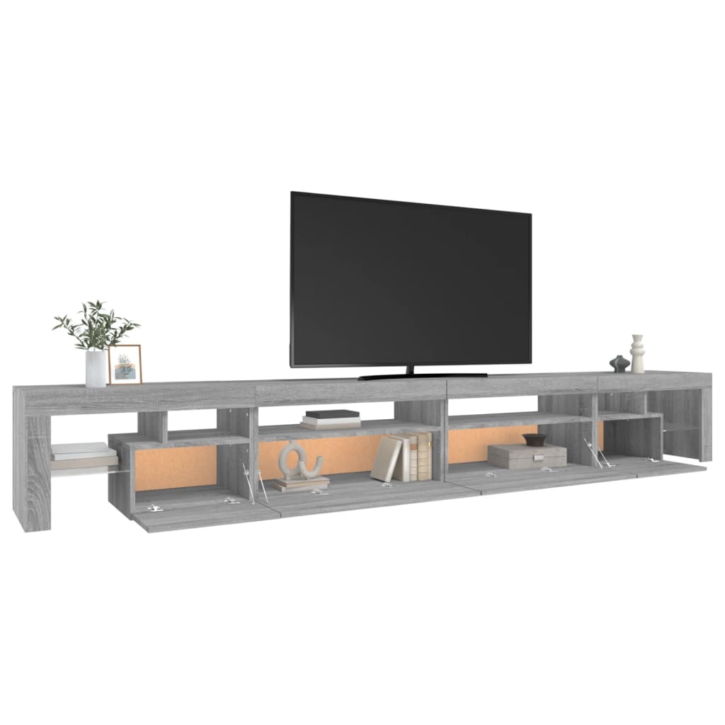 Szafka pod TV z oświetleniem LED szary dąb sonoma 290x36,5x40cm