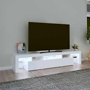 TV skříňka s LED osvětlením bílá 200x36,5x40 cm - obrázek 3