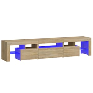 TV skříňka s LED osvětlením dub sonoma 200x36,5x40 cm - obrázek 2