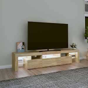 TV skříňka s LED osvětlením dub sonoma 200x36,5x40 cm - obrázek 3