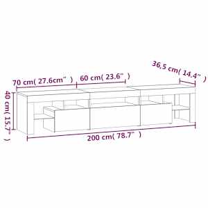TV skříňka s LED osvětlením dub sonoma 200x36,5x40 cm - obrázek 12