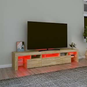TV skříňka s LED osvětlením dub sonoma 200x36,5x40 cm - obrázek 5