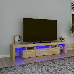 TV skříňka s LED osvětlením dub sonoma 200x36,5x40 cm - obrázek 1