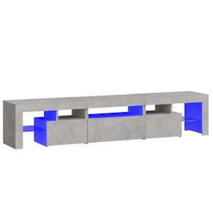 TV skříňka s LED osvětlením betonově šedá 200x36,5x40 cm - obrázek 2