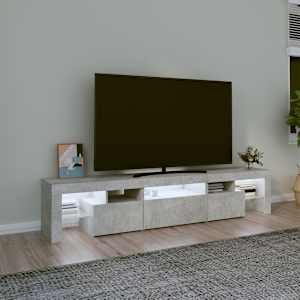 TV skříňka s LED osvětlením betonově šedá 200x36,5x40 cm - obrázek 3