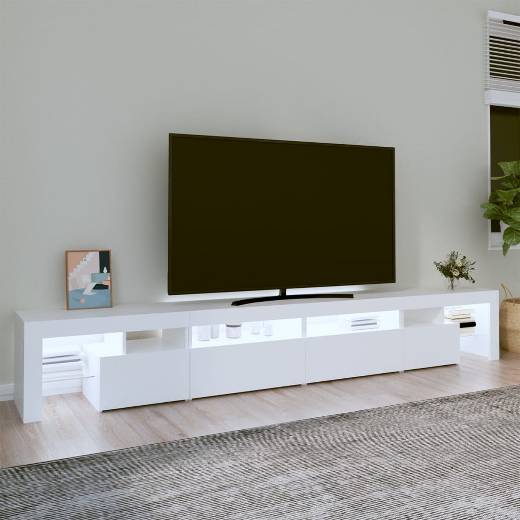 Meuble TV avec lumières LED Blanc | meublestv.fr 4