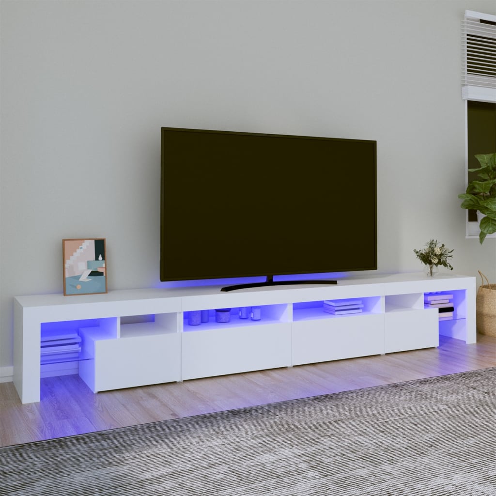 vidaXL TV-taso LED-valoilla valkoinen 280×36,5×40 cm