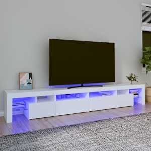 TV omarica z LED lučkami bela 260x36,5x40 cm