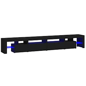 TV skříňka s LED osvětlením černá 260x36,5x40 cm - obrázek 2