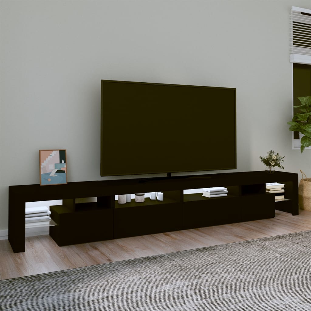 TV-Schrank mit LED-Leuchten Schwarz 260x36,5x40 cm