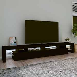 TV skříňka s LED osvětlením černá 260x36,5x40 cm - obrázek 3