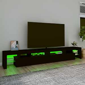 TV skříňka s LED osvětlením černá 260x36,5x40 cm - obrázek 4