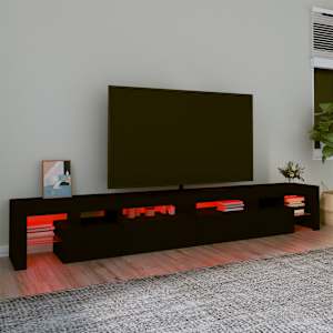 TV skříňka s LED osvětlením černá 260x36,5x40 cm - obrázek 5