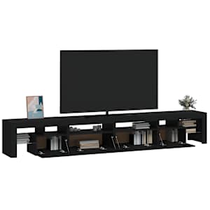 TV skříňka s LED osvětlením černá 260x36,5x40 cm - obrázek 6