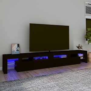 TV skříňka s LED osvětlením černá 260x36,5x40 cm - obrázek 1