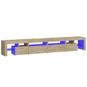 TV skříňka s LED osvětlením dub sonoma 260x36,5x40 cm - obrázek 2