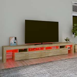 TV skříňka s LED osvětlením dub sonoma 260x36,5x40 cm - obrázek 5