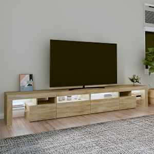 vidaXL TV skrinka s LED svetlami dub sonoma 260 x 36,5 x 40 cm