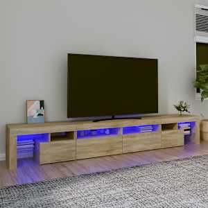 TV skříňka s LED osvětlením dub sonoma 260x36,5x40 cm - obrázek 1